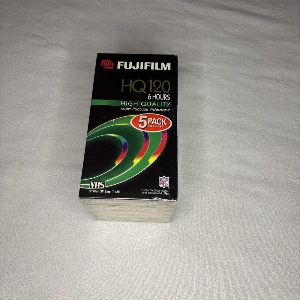 Fujifilm VHS Tapes Unisex OS Black New 5 Pack HQ120 6 Hour High Quality Sealed